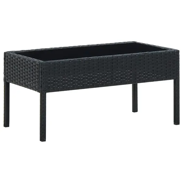 Gossi masa de gradina, negru, 75 x 40 x 37 cm, poliratan