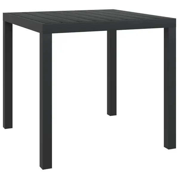 Gossi masa de gradina, negru, 80 x 80 x 74 cm, aluminiu si wpc