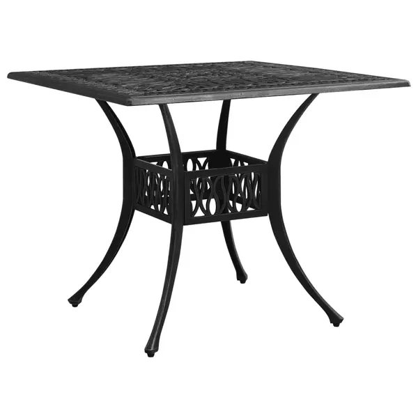 Gossi masa de gradina, negru, 90x90x73 cm, aluminiu turnat