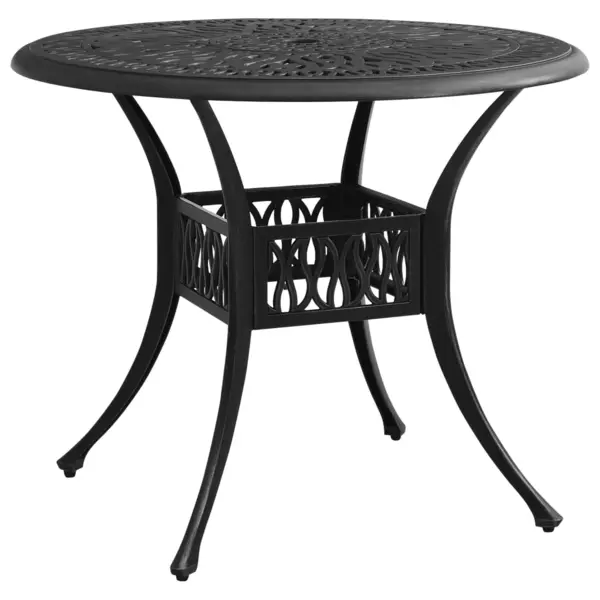 Gossi masa de gradina, negru, 90x90x74 cm, aluminiu turnat