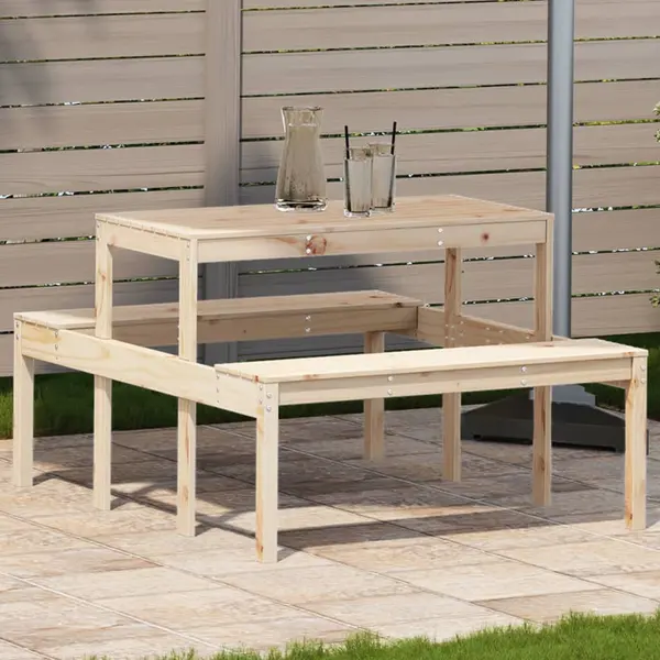 Gossi masa de picnic, 110x134x75 cm, lemn masiv de pin