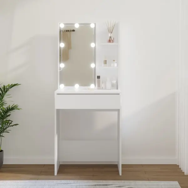Gossi masa de toaleta cu led, alb, 60x40x140 cm