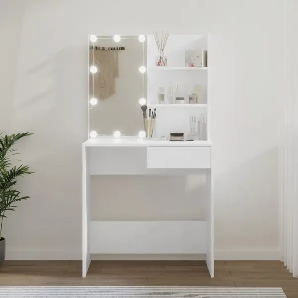 Gossi masa de toaleta cu led, alb, 74,5x40x141 cm