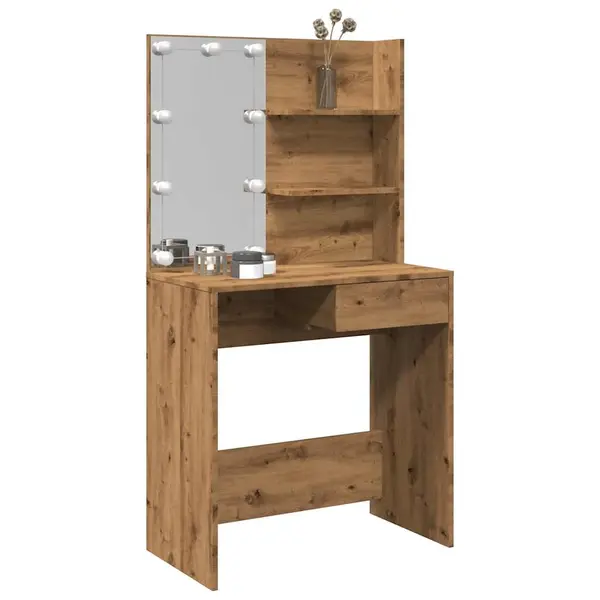 Gossi masa de toaleta cu led artisan stejar 74,5x40x141 cm