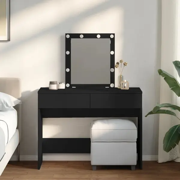 Gossi masa de toaleta cu led, negru, 100x40x130 cm