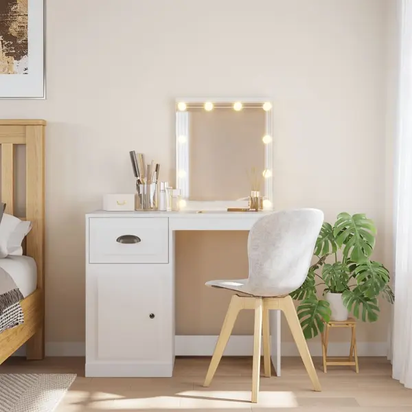 Gossi masa de toaleta cu led-uri, alb, 90x42x132,5 cm