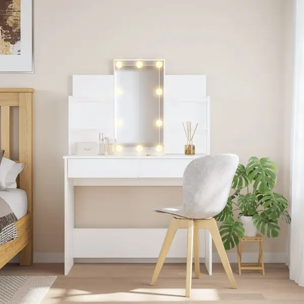 Gossi masa de toaleta cu led-uri albe, 96x40x142 cm