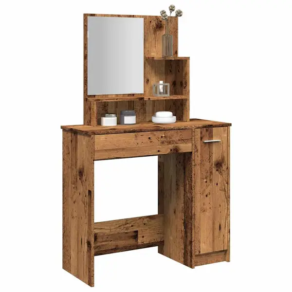 Gossi masa de toaleta cu oglinda lemn vechi 86,5x35x136 cm