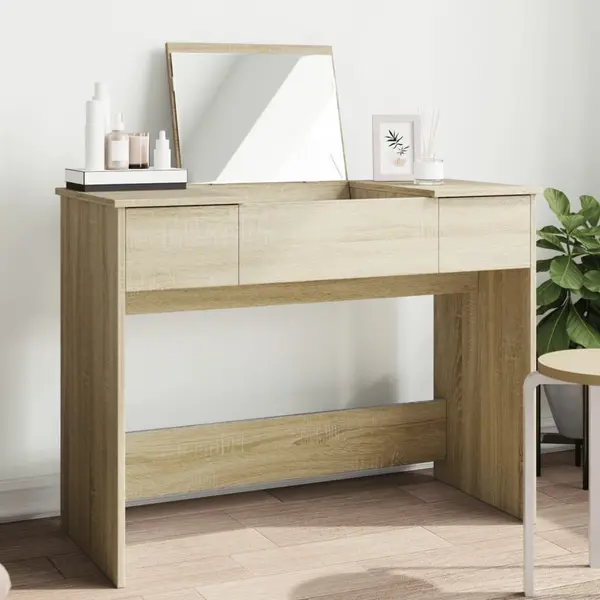 Gossi masa de toaleta cu oglinda, stejar sonoma, 100x45x76 cm