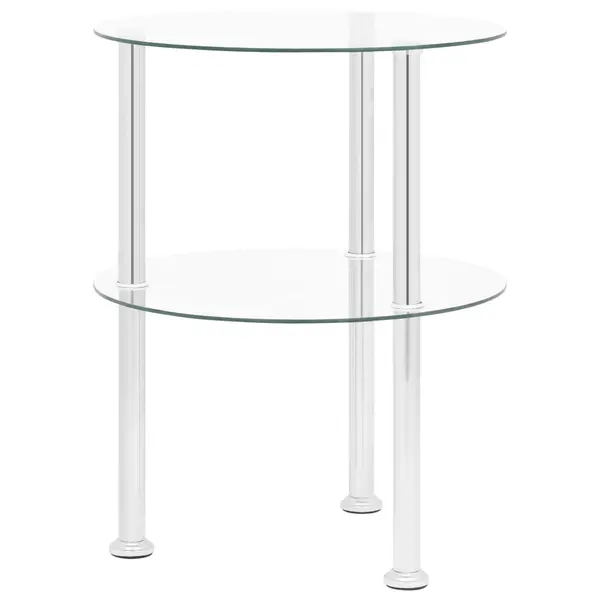 Gossi masa laterala 2 niveluri, transparent, 38 cm, sticla securizata