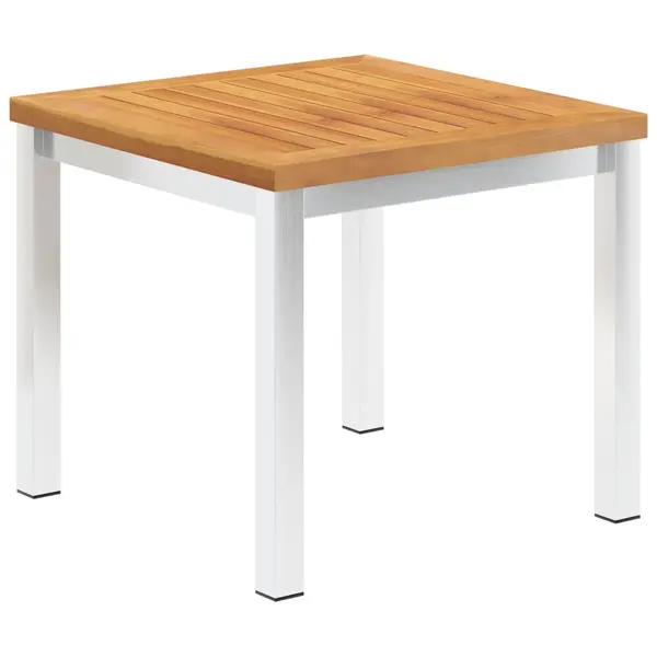 Gossi masa laterala de gradina, 45 x 45 x 38 cm, lemn acacia si otel
