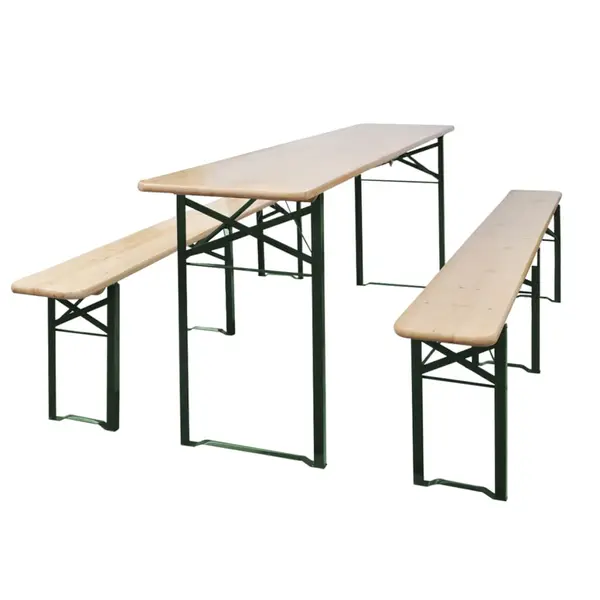 Gossi masa pentru bere pliabila cu 2 banci, 220 cm, lemn de brad