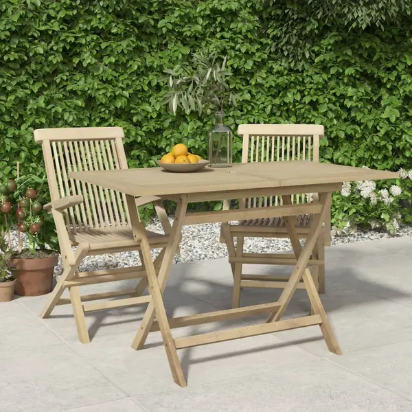 Gossi masa plianta de gradina, gri, 120x70x75 cm, lemn masiv de tec