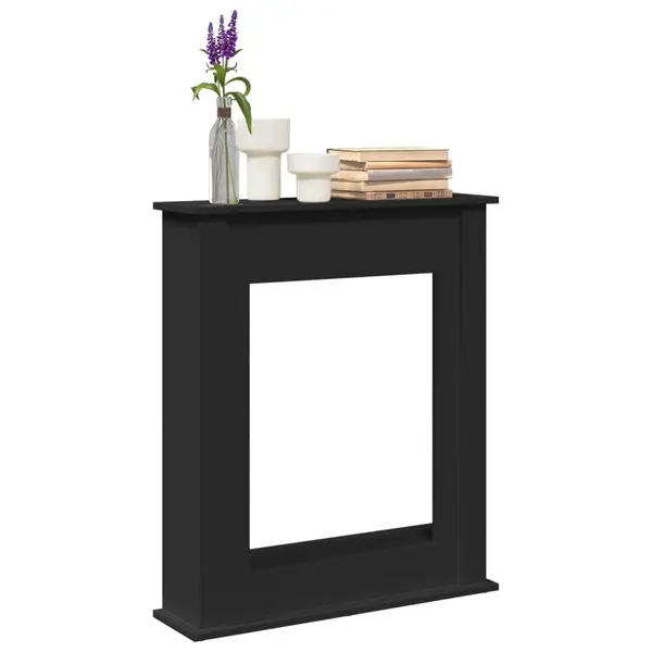 Gossi masca de semineu, negru, 75x20x87,5 cm, lemn prelucrat
