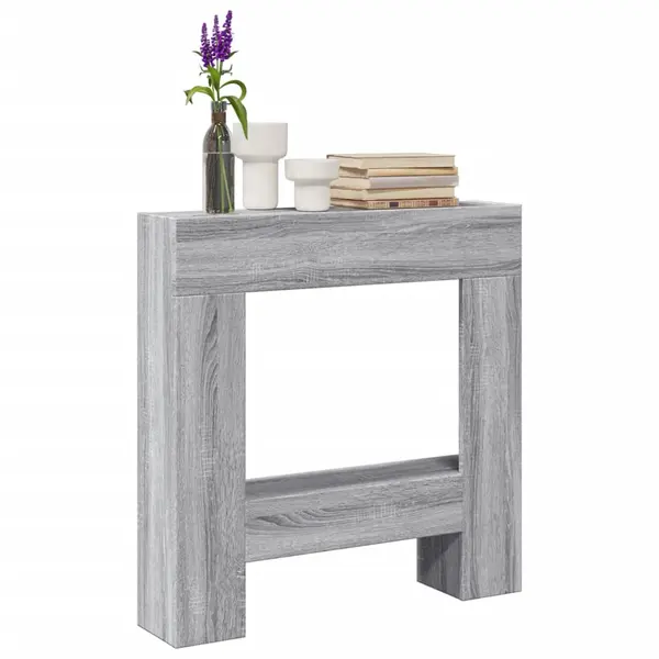 Gossi masca de semineu, sonoma gri, 81x18x82 cm, lemn prelucrat
