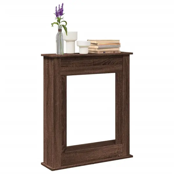 Gossi masca de semineu, stejar maro,75x20x87,5 cm, lemn prelucrat