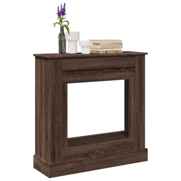 Gossi masca de semineu, stejar maro, 90x30x90 cm, lemn prelucrat