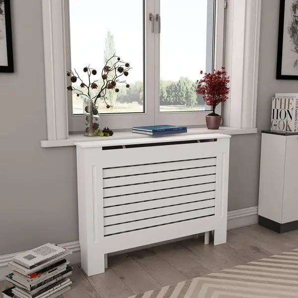 Gossi masca pentru calorifer, alb, 112x19x81,5 cm, mdf