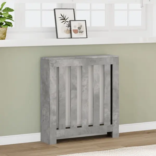 Gossi masca pentru calorifer, gri beton, 78x20x82 cm, lemn prelucrat