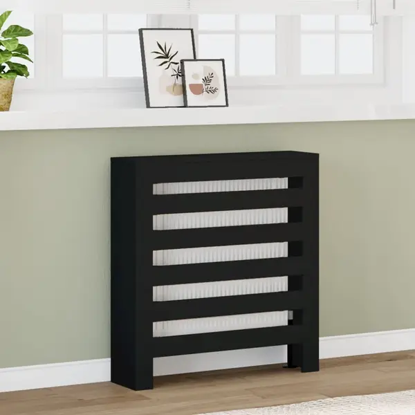 Gossi masca pentru calorifer, negru, 78x20x82 cm, lemn prelucrat