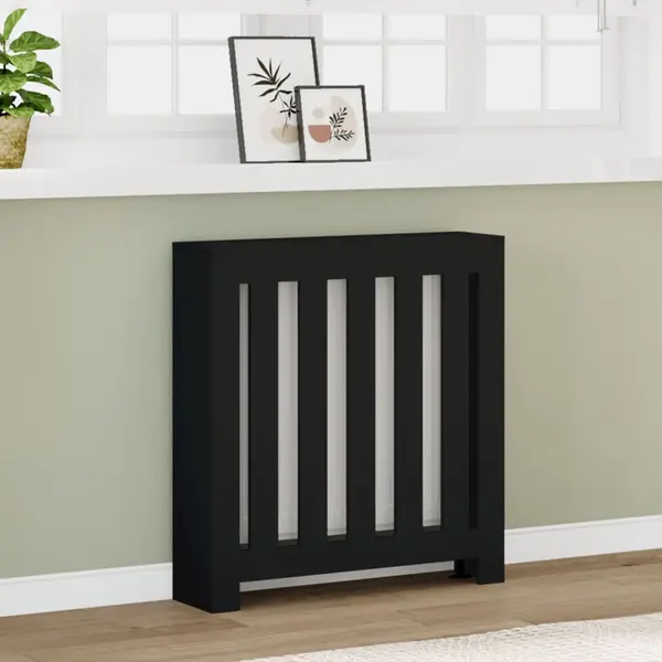 Gossi masca pentru calorifer, negru, 78x20x82 cm, lemn prelucrat