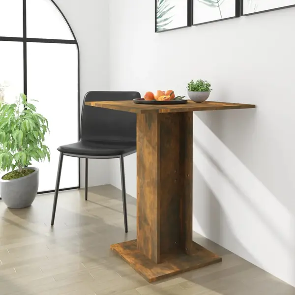 Gossi masuta bistro, stejar fumuriu, 60x60x75 cm, lemn prelucrat