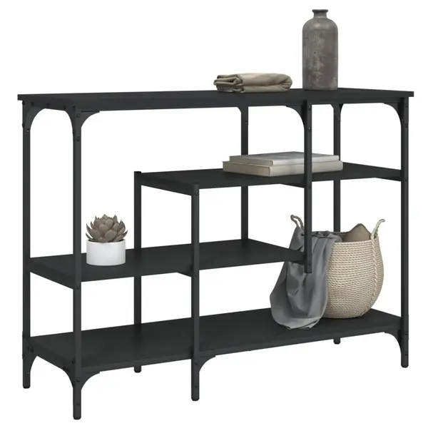 Gossi masuta consola cu rafturi, negru, 100x35x75 cm