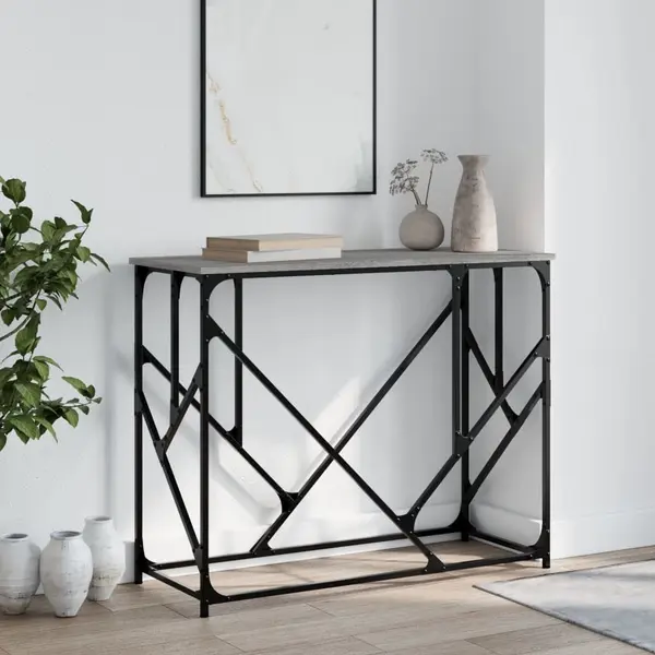 Gossi masuta consola, gri sonoma, 100x40x80 cm, lemn prelucrat