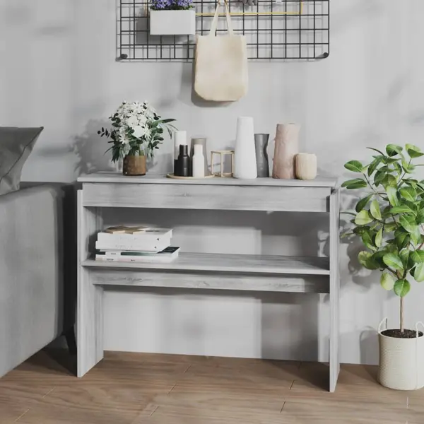 Gossi masuta consola, gri sonoma, 102x30x80 cm, lemn prelucrat