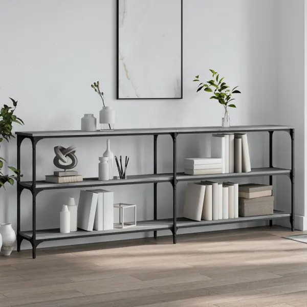 Gossi masuta consola, gri sonoma, 200x29x75 cm, lemn prelucrat