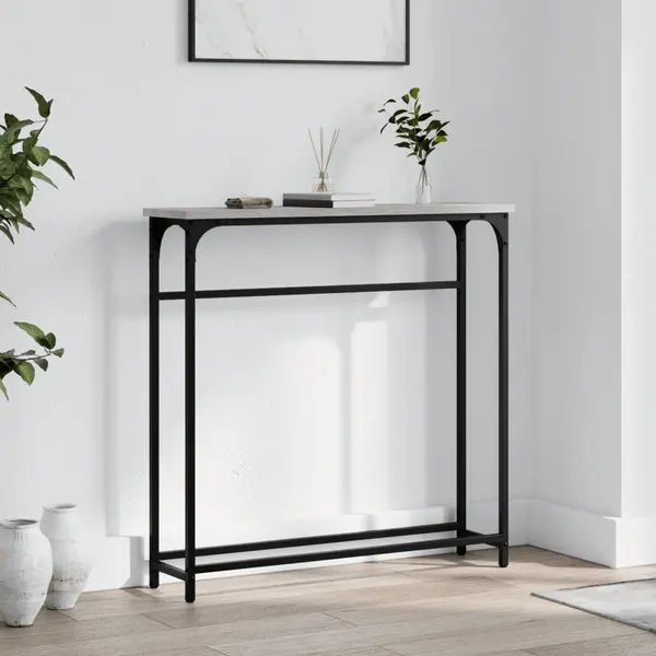 Gossi masuta consola, gri sonoma, 75x19,5x75 cm, lemn prelucrat