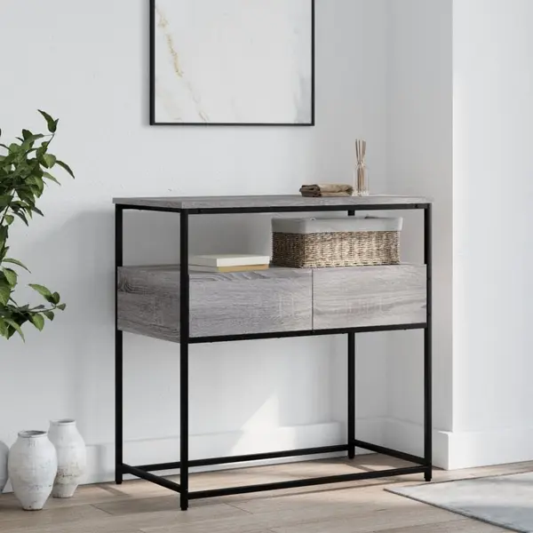 Gossi masuta consola, gri sonoma, 75x40x75 cm, lemn prelucrat