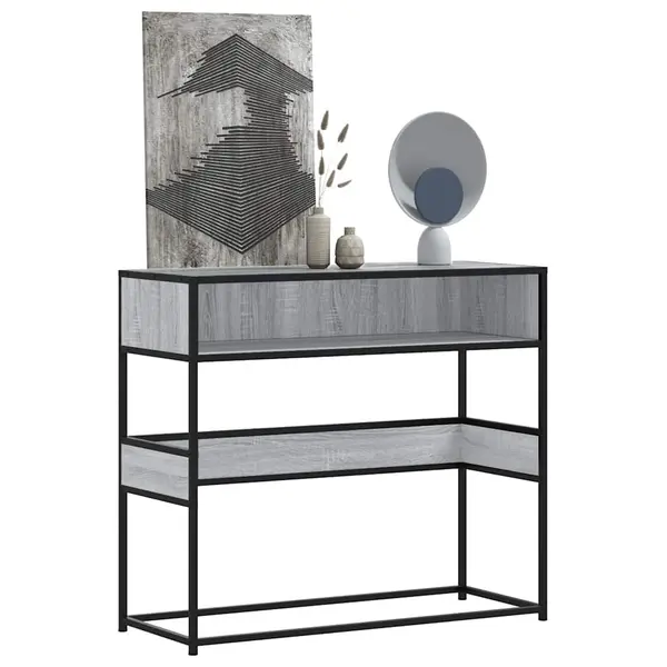 Gossi masuta consola, gri sonoma, 90x35x80 cm, lemn prelucrat