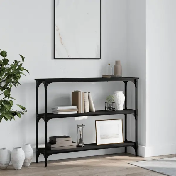 Gossi masuta consola, negru, 100x22,5x75 cm, lemn compozit