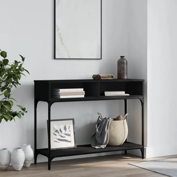 Gossi masuta consola, negru, 100x30,5x75 cm, lemn compozit