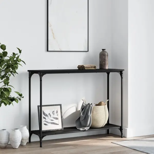 Gossi masuta consola, negru, 101x30,5x75 cm, lemn compozit