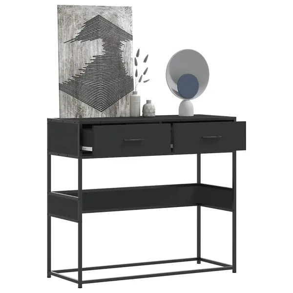 Gossi masuta consola, negru, 90x35x80 cm, lemn prelucrat