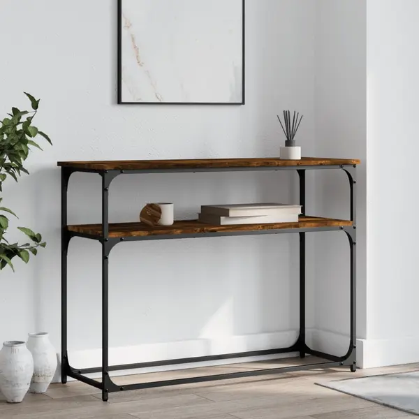 Gossi masuta consola, stejar fumuriu, 100x35,5x75 cm, lemn prelucrat