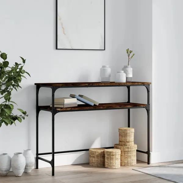 Gossi masuta consola, stejar fumuriu, 100x35,5x75 cm, lemn prelucrat