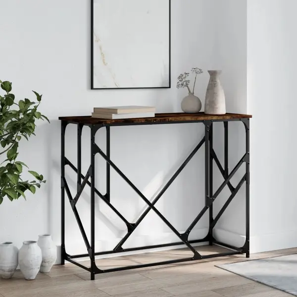 Gossi masuta consola, stejar fumuriu, 100x40x80 cm, lemn prelucrat