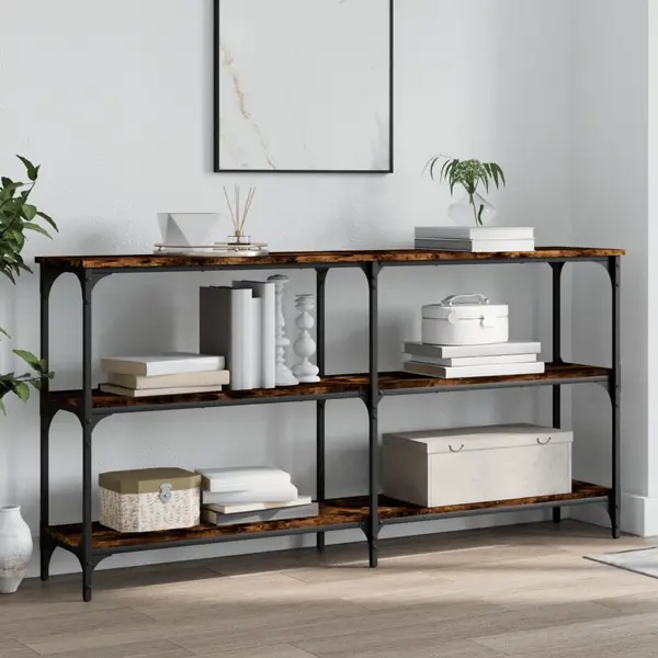 Gossi masuta consola, stejar fumuriu, 150x29x75 cm, lemn prelucrat