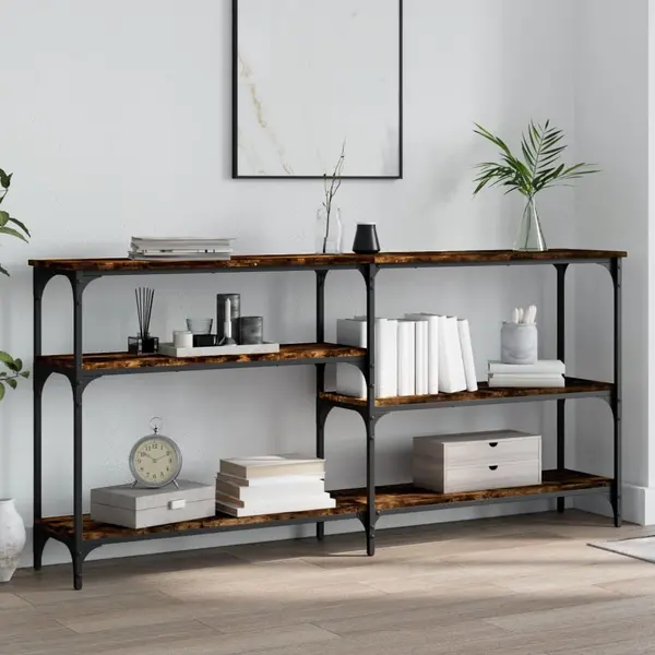 Gossi masuta consola, stejar fumuriu, 160x29x75 cm, lemn prelucrat