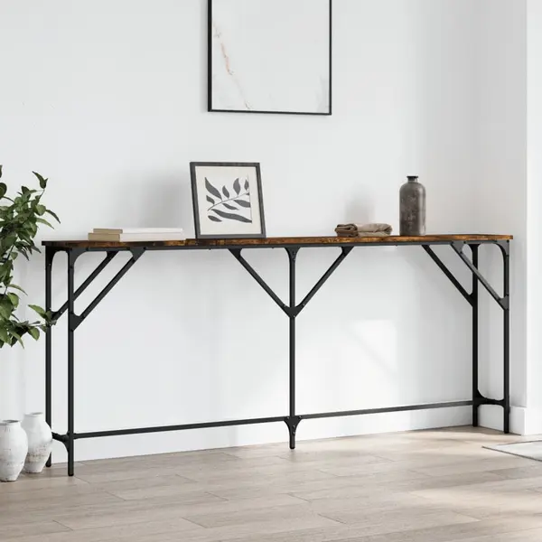Gossi masuta consola, stejar fumuriu, 180x23x75 cm, lemn prelucrat