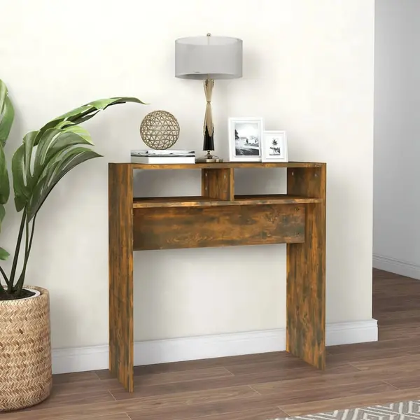 Gossi masuta consola, stejar fumuriu, 78x30x80 cm, lemn prelucrat