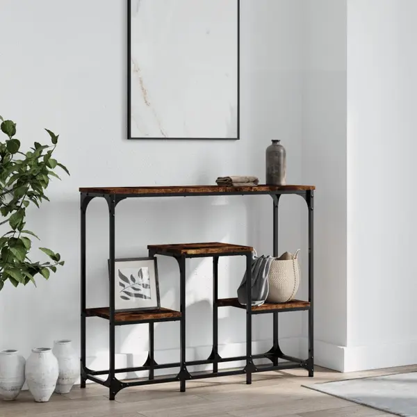 Gossi masuta consola, stejar fumuriu, 89,5x28x76 cm, lemn prelucrat