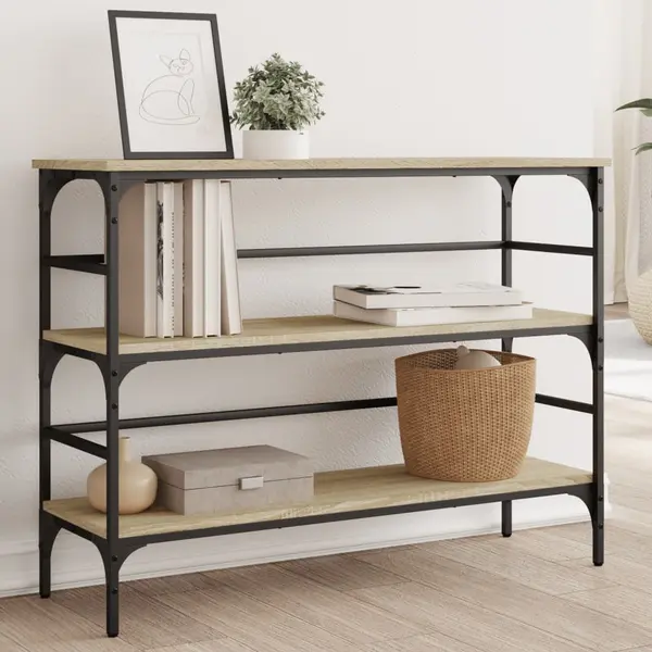 Gossi masuta consola, stejar sonoma, 100x32x75 cm, lemn prelucrat