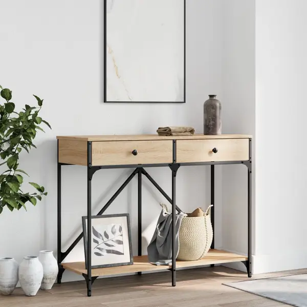 Gossi masuta consola, stejar sonoma, 100x39x78,5 cm, lemn prelucrat