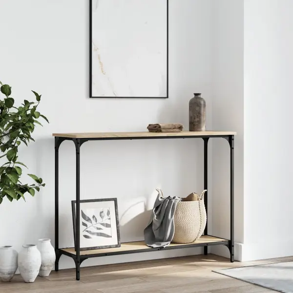 Gossi masuta consola, stejar sonoma, 101x30,5x75 cm, lemn prelucrat