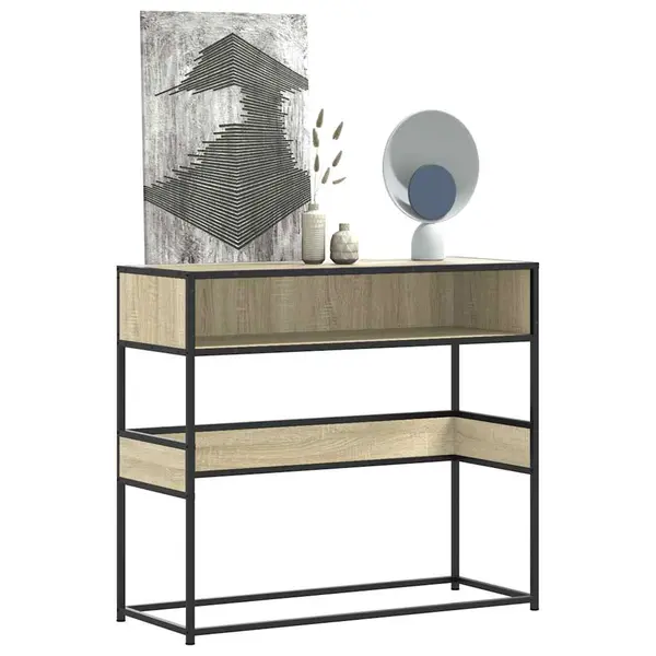 Gossi masuta consola, stejar sonoma, 90x35x80 cm, lemn prelucrat