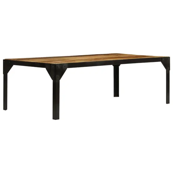 Gossi masuta de cafea, 110 cm, lemn masiv de mango nefinisat, otel